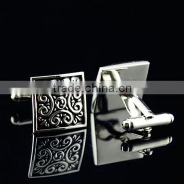 Vintage Black Pattern Mens Party gift Shirt Cufflinks Cuff Links French Silver