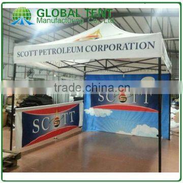 Custom Print Alumnium Folding Trade Show Tent 3x3m ( 10ft X 10 ft), printed canopy & valance, back wall&1 half side wall