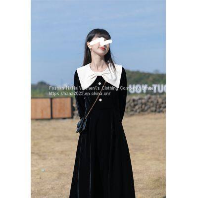Velvet one-piece dress