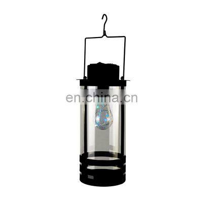 Outdoor Waterproof Hanging Garden Metal&GlassLED String Lighting  Camping Solar Powered Lantern