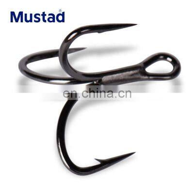 Hot sale Mustad TG76 High Carbon Steel Treble Strong Barbed Fishing Hooks sea fishing hooks