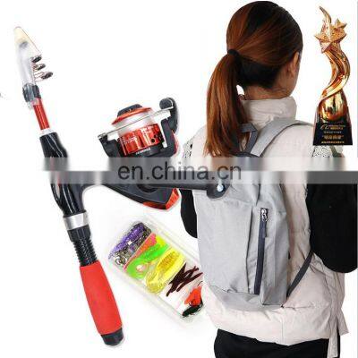 Backpack style Telescopic Fishing Rod Combo and Fishing Reel lure accessories Full Kit combo