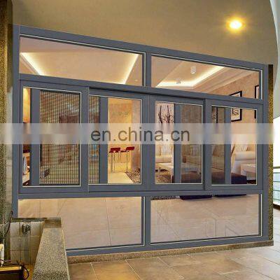 Residential price thermal break Low-E glass aluminum sliding window with screen