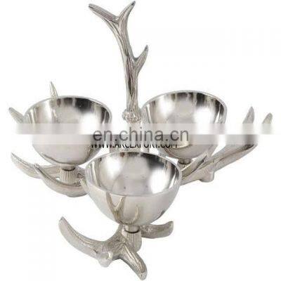 Shiny Metal Antler Bowl photo-2