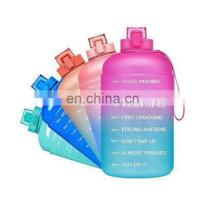 eco friendly Colorful 1000ml colorful plastic protein anti slip time marker leak proof fitness jug bottle