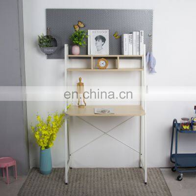 2021 High-end Modern Bedroom Study Desk Computer Tables With Bookshelf photo-3