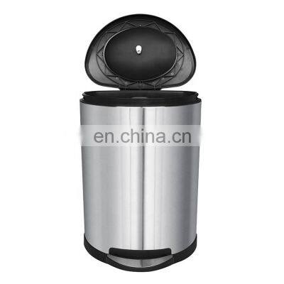 Высокая емкость 45 л. Нержавеющая сталь, крышка с поворотной системой, педальный контейнер для мусора с матовым покрытием, устойчивый к отпечаткам пальцев, домашний мусорный бак photo-4