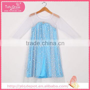 Snow pattern decoration powder blue princess gauze dress halloween costume