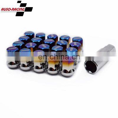 AOSU 490S-T 20Pcs Universal 30mm M12 x 1.5MM Baking Blue Aluminum Car Wheel Lug Nuts
