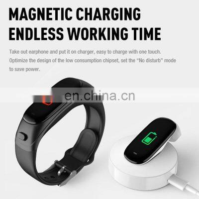 Custom Wristbands Wireless Headphones Heart Rate Monitoring Smartwatch Earphone 2 in 1 Smart Watch With Headset Smart Bracelet photo-3