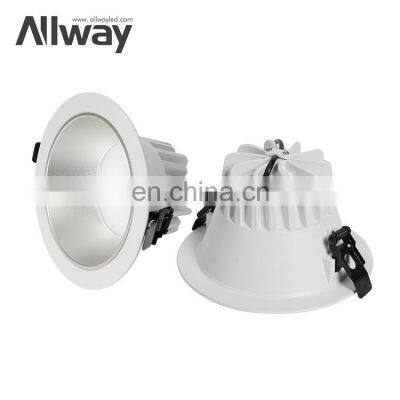 ALLWAY High Quality OEM ODM Factory Deep Anti Glare Recessed Aluminum Cob Led Downlight