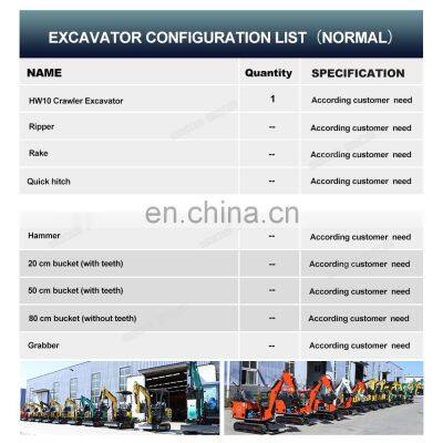 Hengwang HW10 Brand New Mini Excavator 900kg Excavator Machine Mini Digger For Home Use photo-5
