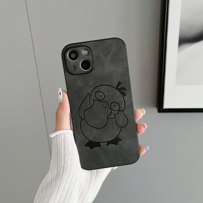 Leather Waterproof Can Reach Duck For iphone 11 Pro Max Skin Pressing Privacy Mobile Phone Case With 7 8p Soft Case 12 13 14