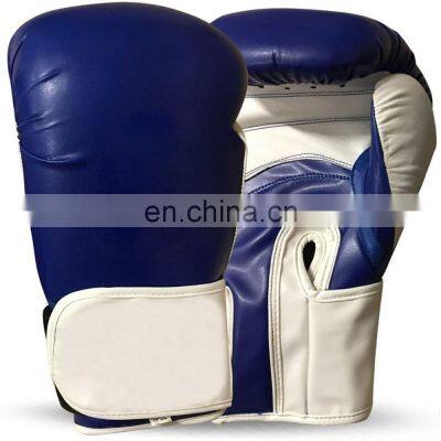 PU material Blue White Color Leather Boxing Gloves