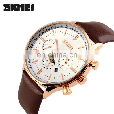 skmei 9117 day and night high accuracy quartz wrist watches leather band men watch