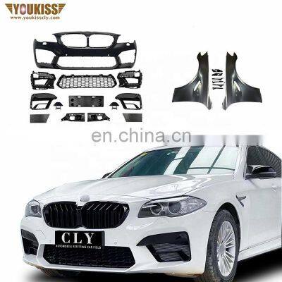 10-17 Old Upgrade New Style Body Kits For BMW 5 Series F10 F18 Facelift 2021 M5 Style Front Bumper Car Grille Fender Latest Kits