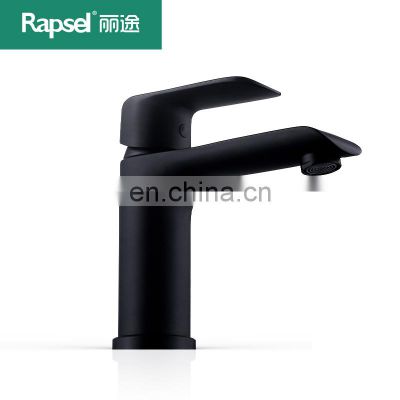 Hot sale bathroom stainless steel tap matte black low basin faucet mixer