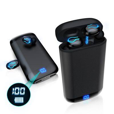 2021 TWS 6000mAh Power Bank Led Display Wireless Audifonos Sport Waterproof Earphone BT 5.0 Q66 Earbuds