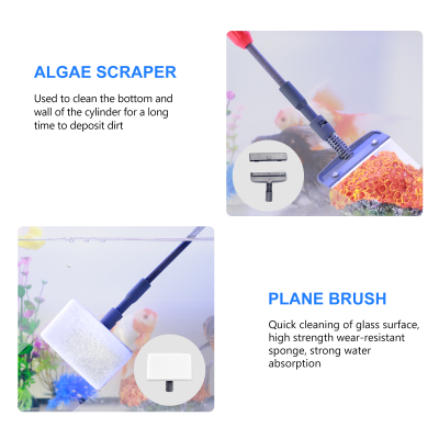 Boxtech Fish Tank Cleaner 6 in 1 Kit,Adjustable Long Handle Aquarium Cleaning Tool Set photo-4