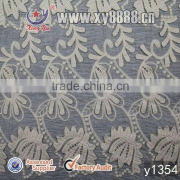 3D Chemical Embroidery Fabric Cotton Lace