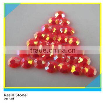 AB Red Loose Flatback Epoxy Stone For Decoration Wholesale Hotfix Round Resin Stone ss6-ss40