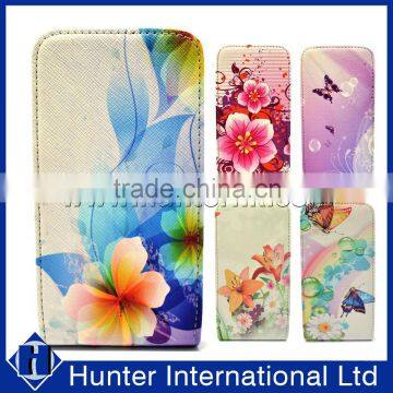 Flower Design Flip Leather Case For Samsung S4 I9500