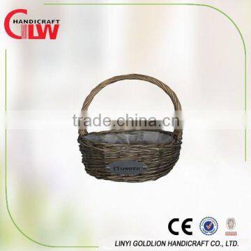 2016 woven willow flower basket with handle