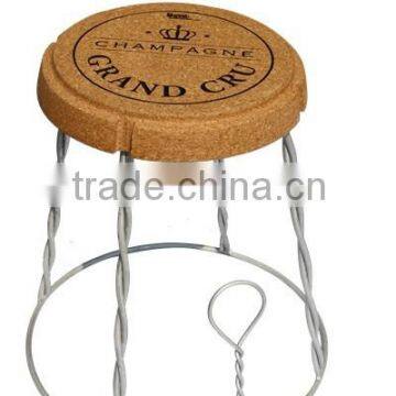 Champagne Cork stool with wire