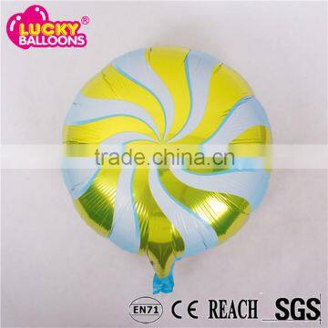 18 inch high quality candy swirl foil balloon decoration supplier