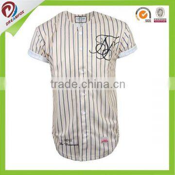 100% polyester Custom blank polyester sublimated dry fit full button baseball jerseys/uniforms wholesale