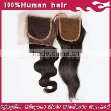 Factory Hot Selling Natural Colour Unprocessed Brazilian hair Pieces,14"/12" Closure