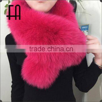 Factory direct wholesale white fox fur dyed scarf /fox fur neckwarmer /fox fur boa