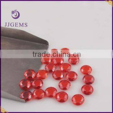 Wholesale 8mm round orange double flat facets loose cz stones