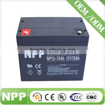 made in China 12v 75ah solar battery for solar panels