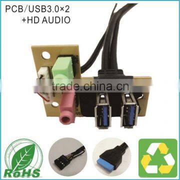 USB 2.0 and USB 3.0 Audio Front Panel for Computer photo-2