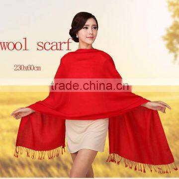 OEM custom logo fashionable solid colors winter warm wool cashmere plus size scarf shawl wrap stole blanket women made in china