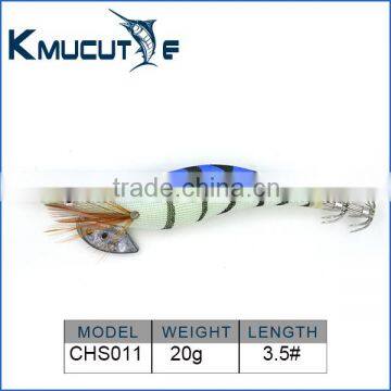 CHS011 squid jig 3.5# luminous body 3D eyes stainless steel hook octopus fishing bait