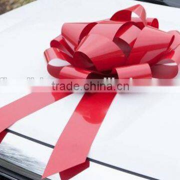 pet pvc plastic mylar red blue 24" lager giant ribbon bow for car decorative factory price wholesale