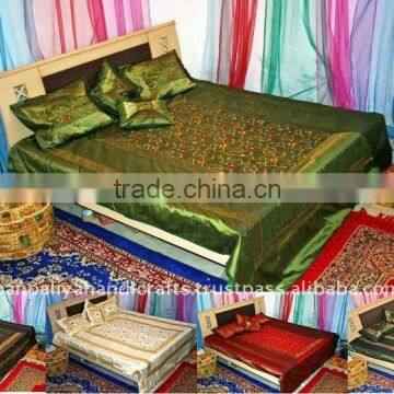 Silk Embroidered luxurious BedSpreads india-wholesale bedding