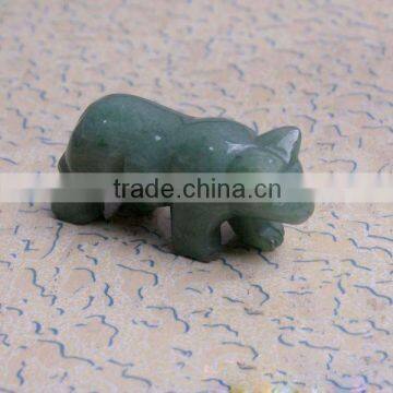 Fashion natural green aventurine bear carved gemstone