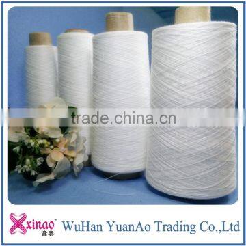 100% Spun Polyester Ring Spun Sewing Yarn Raw White / Grey / Dyeing Color