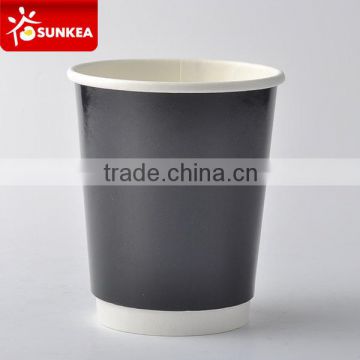 Disposable double wall cheap paper cups plain black