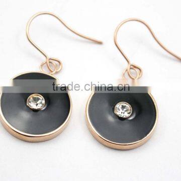 2016 Latest fashion jewelry earring stainless steel enamel rose gold earrings