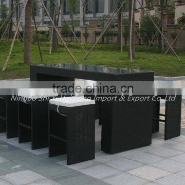 good sell bar sets outdoor PE rattan wicker dining furniture