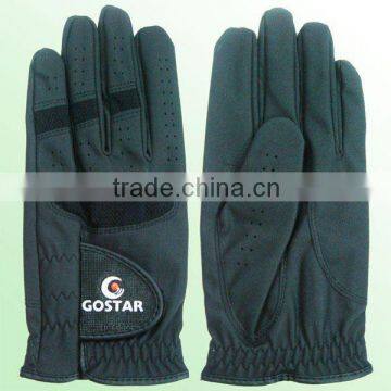 Black PU Synthetic Golf Gloves