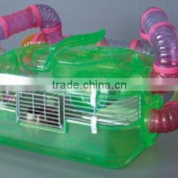 Plastic Green Hamster Cage With Tunnel On Side