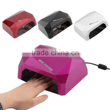 36W LED Light CCFL Nail Dryer Diamond Shaped Best Curing Nail Art Lamp Care Machine for UV Gel Nail Polish EU Plug