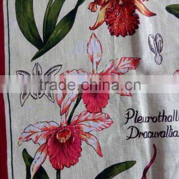 Kitchen Digital Printed Linen Tea Towel for Home Decorationl&gift,plants Flower Printing photo-2