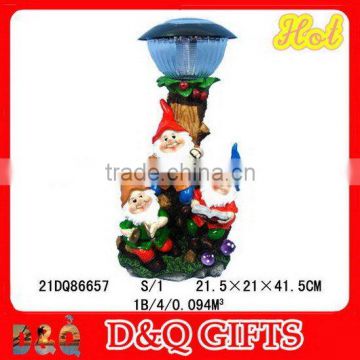 Gnome with solar garden lamp