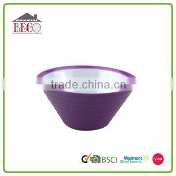 Fashionable design durable unbreakable melamine colorful round plastic serving bowl